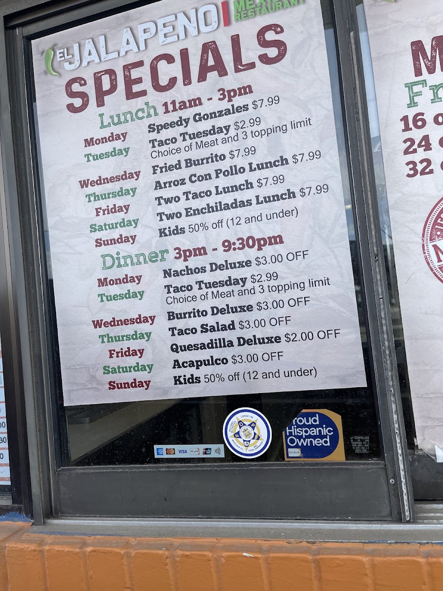 Menu El Jalapeño Mexican Restaurant-7